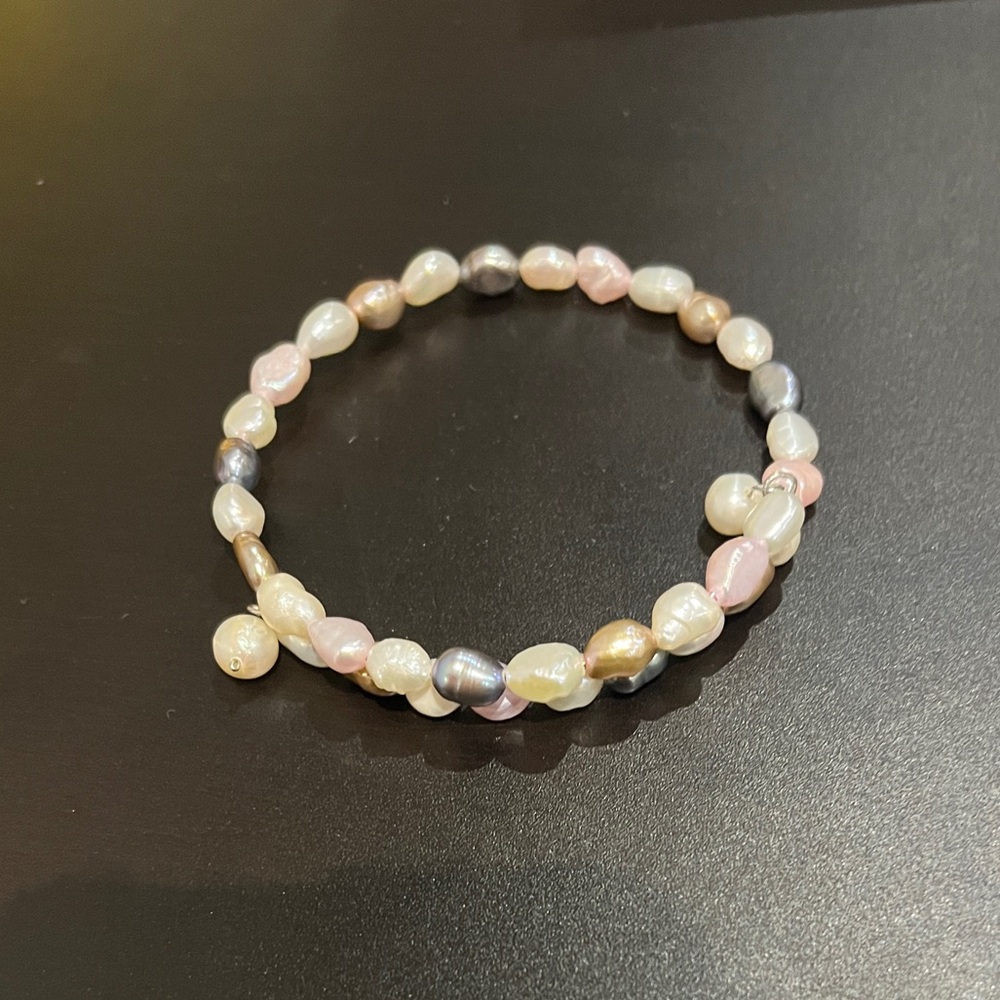 Freshwater Baroque Pearl Bracelet Bangle Natural Handcrafted One of a Kind Boho